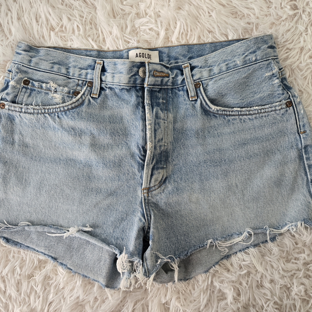 AGOLDE Women's Light Blue Denim Shorts